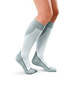 JOBST Sport Knee High 15-20 mmHg Compression Socks, White/Grey, X-Large