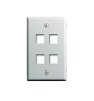 Legrand - On-Q WP3404WH Single Gang, 4 Port Keystone Wall Plate, White
