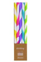 Just Bright Reusable Drinking Straws, 5 Tie-Dye Straws - Flexible Silicone Straws For Drinks - Fits 20oz & 30oz Tumblers, Bottles, Glasses - Reusable Straws Reduce Plastic Waste