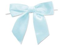 6ct. Pre-Tied Light Blue 5" Satin Gift Bows Wire Ties Ready-to-Use 1-1/2" Ribbon nfLG -1798