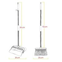 Upright Broom Combo Folding Cleaning Broom Combination Scraping Broom Dustpan Set For Home Kitchen for Home Kitchen (Color : Ivory rice, Size : 26x65cm)