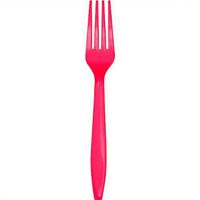 Creative Converting 011347B Candy Pink Cutlery (Prem) Bulk Forks (12pks Case)