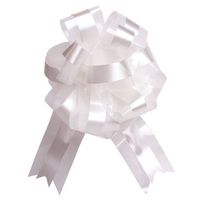 Let's Journey into Fashion White Tulle Wedding Ceremony Pull Bows for Church Pews - 9" Wide Aisle Decorations 2-ct. Packs
