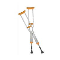 Aluminum Alloy Underarm Crutches Height Adjustable Anti-Skid Shock Absorption for Elderly Disabled Cane Walker 1 Pair