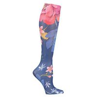 Celeste Stein Women's Mild Compression Wide Calf Stockings - Navy Paradise