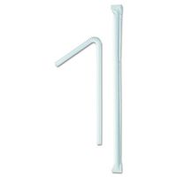 Solo 875WX-2050 7.75 in White Plastic Flex Straw (Case of 10000)
