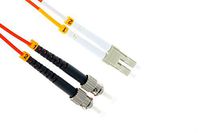 LC to ST Multimode Duplex 62.5/125 OM1 Fiber Patch Cable, 1 Meter, Lifetime Wty