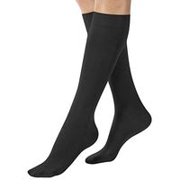 Terramed Women's USA Made Sheer Graduated Compression Socks 20-30 mmHg Firm Pressure Medical Quality Ladies Knee High Support Stockings Circulation Hose (Black, X-Large)