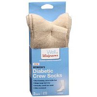 Walgreens Diabetic Crew Socks for Women, Khaki, Sizes 6-10, 1 pr by Walgreens