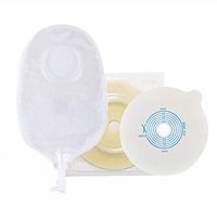 QWERT Co. Wang 2-Piece Drainable Pouch Pouch Ostomy Drain Translucent for Colostomy Ileostomy Stoma Care Cut-to-Fit 20-45MM (10PCS Ostomy Pouch+5PCS Ostomy Chassis)