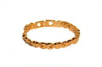 Magnetic Link Bracelet Hearts Criss Cross Design Goldtone