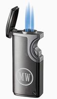 Personalized Visol Hybrid USB Gunmetal Triple Torch Cigar Lighter with Free Laser Engraving ([B] Two Initials)