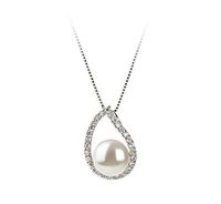 Isabella White 9-10mm AA Quality Freshwater 925 Sterling Silver Cultured Pearl Pendant For Women