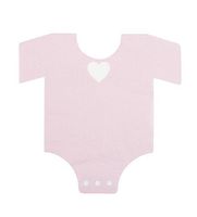 Blue Panda 50-Pack Die-Cut Light Pink Paper Baby Girl Shower Napkins, One Piece Outfit Design