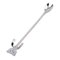 TraveT 1Pc Stainless Steel Cartoon Bear Spoon Long Creative Coffee Spoon Ice Cream Candy Teaspoon Kitchen Supplies Tableware, Primary Color