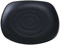 Yanco BP-1112 Black pearl-1 Square Plate, 12" Length, 12" Width, Melamine, Black Color with Matting Finish, Pack of 12