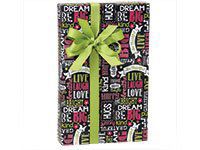 Chalkboard Sentiments Gift Wrap Roll 24" X 15'