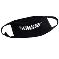 Cher9 Unisex Outdoor Cartoon Teeth Printed Fàce Mõuth Màsk Washable Cotton Breathable