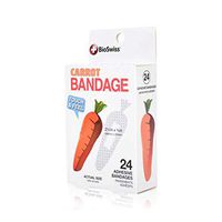 BioSwiss Novelty Bandages Self-Adhesive Funny First Aid, Novelty Gag Gift (24pc) (Carrot)