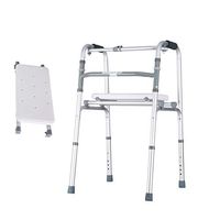 GYZ GY Elderly Walker Aluminum with Seat with Wheels Adjustable Height Foldable Disabled Assisted Walking, Weight Up to 100kg Medical Supplies (Color : C)