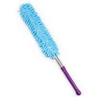 Extendable Duster Cobweb Duster Oicozy Feather Ceilling Fan Hand Car Duster with Washable Dusting Brush(Light Blue)