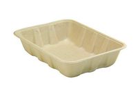 [100 Count] 32oz Compostable Eco Friendly Container Trays - Deep Containers Made from Tree-Free Bagasse Fibers Sugarcane for Meal Prep Dinnerware Plates Catering Bento Boxes Takeout 100% by Products