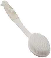 Sammons Preston Long Bath Brush, Long Handled Extended Scrubber & Washer for Exfoliating & Self-Cleaning in Shower or Bath, 14" Long Bathing Assist with Ridged Handle and Storage Strap for Hygiene