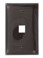 Leviton 41091-1BN QuickPort Midsize Wallplate, Single Gang, 1-Port, Brown