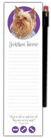 Wellspring Magnetic Refrigerator Note Pad with Pencil, Dog Breeds, Yorkie