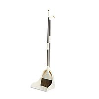 Household Plastic Broom Dustpan Suit Bedroom Kitchen Cleaning Tool (Color : White)