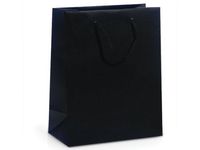 Medium Size Matte Paper Gift Bags with Handle 8" X 4" X 10" (12) (Black)