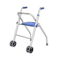 Walkers Blue Aluminum Armrest Folding Pulley Elderly Disabled Walking Auxiliary Walking Stick Four Feet Rehabilitation 60cm55cm80cm MUMUJIN