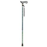 YULAN Walking Stick Flower Figure Walking Aid Cane Aluminum Alloy Anti-Slip Telescopic Adjustment Old Man Cane 3 Color (Color : Green)