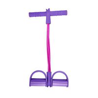 Jennles Fitness Sit-up Exercise Equipment Band Elastic Pull Rope Multi-Function Tension Rope Puller Purple
