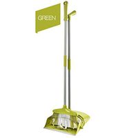 Ru Sweet Upright Foldable Sweep Set, DustPan and Broom Combo for Home or Office,3 Foot Overall Height Ergonomic, Green