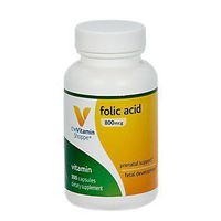 The Vitamin Shoppe Folic Acid 800MCG, Supports Prenatal Fetal Development (300 Capsules)