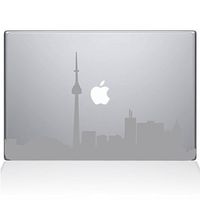 The Decal Guru 2076-MAC-13P-S Toronto Cityscape Decal Vinyl Sticker, 13" MacBook Pro (2015 & Older), Silver