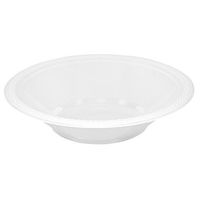 JAM PAPER Disposable Plastic Bowls - Small - 12 oz (7 Inch Diameter) - White - 20/Pack