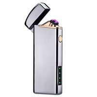 Electric Arc Lighter, Electronic Lighter USB Rechargeable Windproof Flameless Lighter Plasma Lighter with Battery Indicator for Cigarette, Fire, Candle