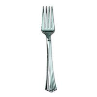 WNA 610155 Heavyweight Plastic Forks, Reflections Design, Silver (Case of 600)