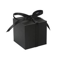 COTOPHER 60pcs Wedding Favor Boxes, Paper Gift Boxes 3x3x3 Inches Small Gift Boxes with Ribbons Small Boxes for Gifts, Crafting, Cupcake, Candy, Bridesmaid Proposal Boxes，Easy Assemble Boxes (Black)