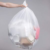 Fit 6.5 Gallon Small Soft Trash Plastic Bag Liner Janitorial Business Home Office Ktichen Bathroom Bedroom Side Desk Cubicle Garbage Living Room Coffee Cafe Snack for Soft Trash, 24" x 24"- 100/Ct