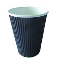 PacknWood Rippled Paper Hot Drink Cup, 12 oz. Capacity, 3.5" Diameter x 4.25" Height (Pack of 500)