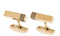Cross Smithfield Stainless Steel and 23KT IP Gold with Black Stripes Cufflinks. A great spouse and Dad gift
