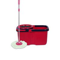 Microfibre Mop And Bucket Set 360 Degree Spinning Mop Bucket Home Cleaner Mop And Bucket Set Home floor cleaning (Color : Red, Size : 48x28x28.5cm)