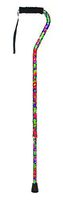 Essential Medical Supply Offset Cane with Rib Handle, Paradise Design