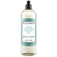 Caldrea Dish Soap, Biodegradable Dishwashing Liquid made with Soap Bark and Aloe Vera, Pear Blossom Agave Scent, 16 oz