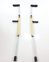 Voted #1 Crutch. Aelite Premium Aluminum Crutch with Patented one-Touch Adjustment Feature. Elegant Styling, Comfortable, Safe, Easy to use and Store. Retracted Length only 29". One Pair. (Gray)