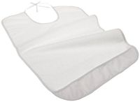 Duro-Med Vinyl Terry Bib with Ties, White (Pack of 3)