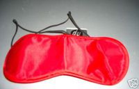 RED BLINDFOLD SLEEP AID MASK NYLON w DOUBLE ELASTIC STRINGS